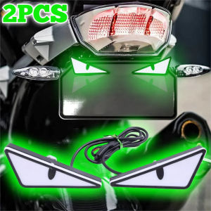 2PCS Motorcycle LED Devil Eye Light Universal Triangle License Plate Screw Light Motorcycle Modification Demon Eyes Decoration Lights