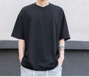 American Style Loose Fit round Neck Short Sleeve T-Shirt Cotton 100% White Base Shirt for Men And Women Summer Wear