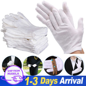 10Pairs White Cotton Gloves Labor Protection Gloves for Jewelry Appreciation Cleaning Gardening Etiquette Supplies