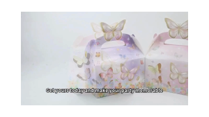 6 Pieces Butterfly Theme Loot Bag Favor Souvenir Giveaways Candy Gift Box Party Supplies Packs and Sets Candy Bag Wrapping Bag