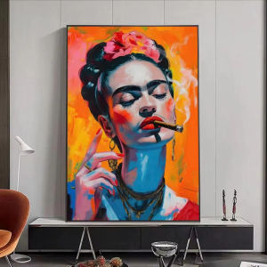 BILIBILI | Frida Kahlo Style Design Oil Painting By Numbers DIY Kit for Home Bedroom Wall Decoration Gift Frameless Canvas