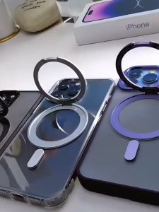 Giá đỡ hợp kim xoay 360 độ Ốp điện thoại mờ cao cấp cho iPhone 17 Air 16 15 14 13 12 11 Pro Max