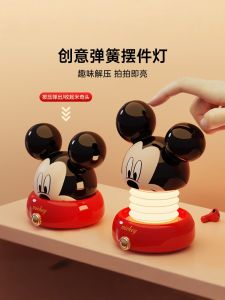 Disney Mickey Mouse Night Light Cute Creative Desktop Toys Baby Gift Childrens Birthday Present Cartoon Style Table Decoration