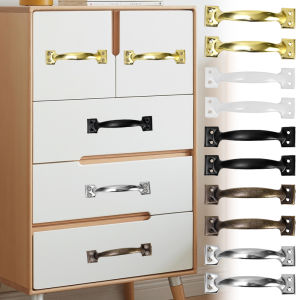 4/6 Inches Door Handle Iron Pull Handles with Screws Balcony Sliding Door Pulls Cupboard Drawer Door Knobs Furniture Hardware