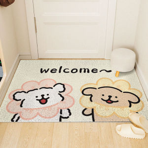Line Dog Design Customizable Coir Doormat Slip-Resistant Dust-Removing