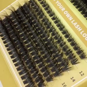 60D-200D 10-20mm 5D Fluffy Thick Soft Individual DIY Clusters Eyelash Extension D Curl Natural Segmented Eyelash Makeup Tools