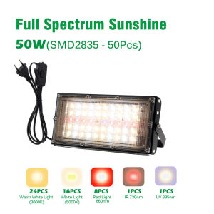 Full Spectrum LED Grow Light 50W 100W Imitated Sunlight Phyto Lamp For Greenhouse Hydroponic Plant Growth Lighting