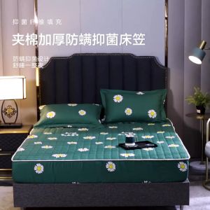 CASA Mattress Protector Bed Sheet Queen Flower Cover Cadar Queen/Single Cotton Fitted Bedsheet Anti Slip Bedsheet Simple Life with Free pillowcases