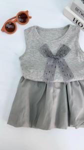 Baby Girl Dress Korea Style Kids Girl Sleeveless Lace Bow Dress 6 Months - 5 Years Old Summer Children Princess Party Dress