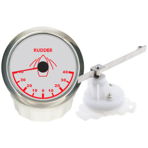 Rhaxel Universal Rudder Angle Gauge 85mm with Sensor 0-190ohm Signal with Red Backlight for Sailboat Vessels 12V 24V