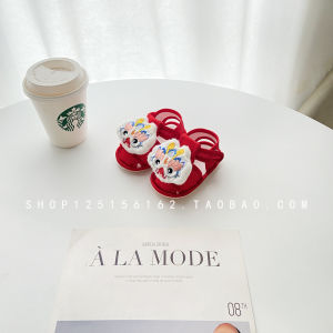 Red Baby Sandals Summer Boys and Girls Small-Month Baby Full-Year 100 Days Old One Month Old Festive Soft-Soled Toddler Shoes