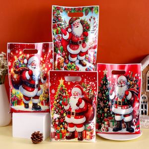 Bộ 50 Túi Quà Giáng Sinh Ông Già Noel & Người Tuyết Thiết Kế Đồ Trang Trí Nhà Cửa Quà Giáng Đóng Gói Kẹo Túi Đựng Năm Mới 2026