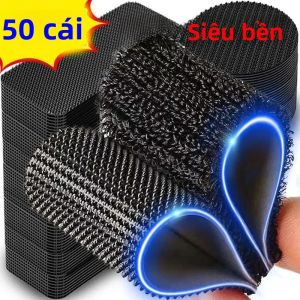 50 Miếng Băng Dính Hai Mặt Siêu Chắc Móc Dán Tự Dính Dùng Cho Thảm Trải Sàn Ô Tô Chất Liệu Polyester/nylon Thân Thiện Với Môi Trường