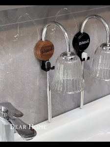 DearHome ที่แขวนแปรงสีฟันติดผนัง ที่วางแก้วและแปรงสีฟันแบบแม่เหล็กคว่ำ ไม่ต้องเจาะ