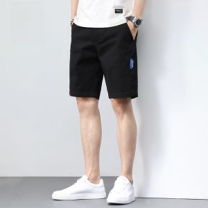 ROMON | Romon Mens Summer Thin Loose Cotton Workwear Shorts Casual Loose Fit Comfortable Breathable Youthful Style Straight Leg Pants