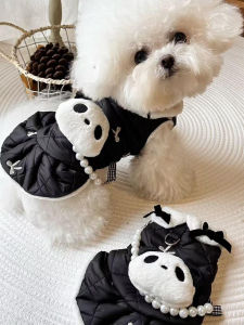 Princess Style Pet Clothes New Design Cotton Jacket for Maltese Yorkie Bichon Autumn Winter Small Fragrance Style Panda Vest
