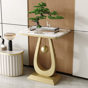 Luxurious Rock Plate Flower Stand Integrated Wall-Mounted Balcony Display Rack Multi-Functional Heavy-Duty Living Room Decor