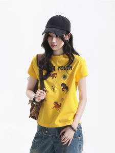 zuocisankon | Youthful Preppy Style Little Horse Print Cool Dry Sun-Protective T-shirt