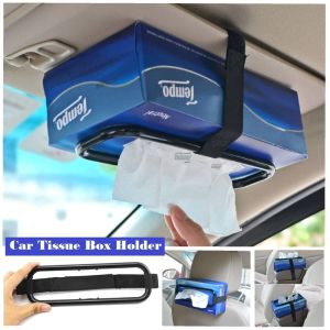 Car Tissue Box Holder Hanging Cover Sun Visor Headrest Leather Napkin Cylinder Kotak Tisu Kereta