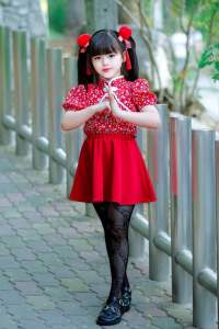 ชุดอาหมวยรับตรุษจีน  แถมเป๋าใส่อังเปาด้วยนร้า  งานน่ารัก