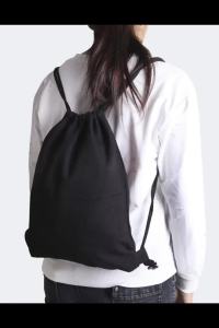 Cotton Canvas Drawstring Backpack Bag Gym Sackpack Sports String Sackpack Storage Gift Bag 2 Pack Black 34.5x40cm Casual