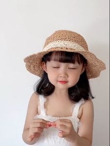 Mũ cói chống nắng thắt nơ phong cách Hàn Quốc cho bé(2-6tuổi)