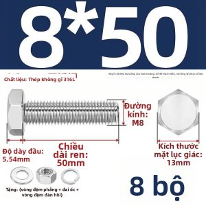 TIANZHUOJINSHU | Bộ Kit Ốc Lục Giác và Mũi Né Inox 316L