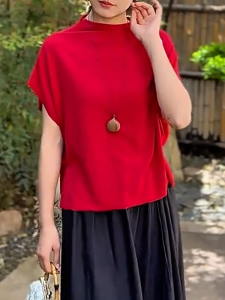 QINGNAER | Plain Simple Plus Size Womens T-Shirt