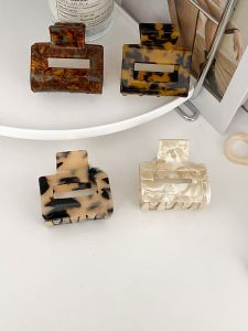 Am1013 Korean Style Classic Color Acetate Small Size Square Back Head Updo Hair Claw Elegant Hair Volume Less Shark Clip