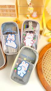 Hộp bút túi đựng đồ trang điểm thỏ con trong suốt dễ thương BAG U HBTHOLUOI88