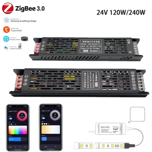 Tuya Zigbee Dimmable Led Driver DC24V 120/240W CCT/RGBCCT LED Light Transformer Dimmer 2in1 Voice/APP Control for Alexa Google