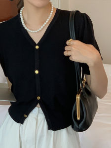 HUOLISI | Elegant V-neck Slim-fit Ice Silk Summer Top