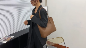 UISNMALL S076 Women's Handbag: High-Quality Leather 2-in-1 Office Shoulder Bag