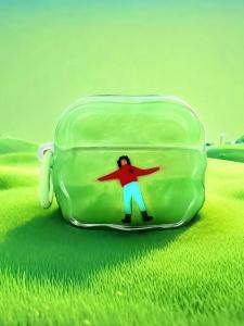 a Tong Shell Creative Oil Painting Design Protective Case for Apple Airpods pro 3 Lie Flat Style Suitable for Men And Women