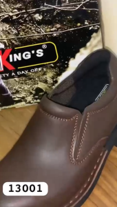 Hammer Kings Exclusive Safety Shoes 13001 - Low Cut Slip-on Steel Toe Cap Leather Working Footwear - UK 6-11 - Genuine Upper Leather - Oil and Acid Resistant Rubber Outsole - Steel Mid-Plate and Toe Cap - Heat Resistant Rubber Sole
