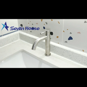 หัวก๊อกน้ำสแตนเลส Seven House หัวโค้งสวย กันสนิม ทนทาน ติดตั้งง่าย 5 นาที แถมสายยางฟรี! สำหรับห้องครัว ร้านอาหาร บ้าน คอนโด ราคาถูก