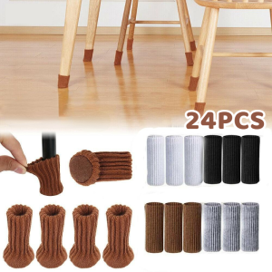 24PCS Cute Universal Knitting Chair Foot Cover Leg Sock Protective Case Non-Slip Floor Furniture Protector Home Decor