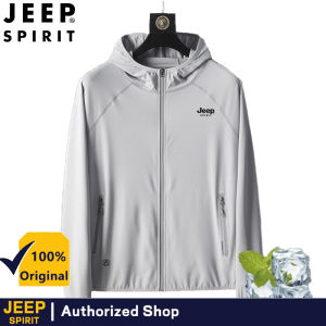 JEEP SPIRIT เสื้อโค้ทกันแดดของผู้ชายเสื้อคลุมเสื้อแจ็กเก็ตบางมีฮู้ดป้องกันบังแดด UV เสื้อผ้าตกปลาแจ็คเก็ตกลางแจ้งท่องเที่ยว เสื้อ Jeep เสื้อ Nfl แท้ - Lazada