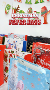 FCI 4 in 1 Christmas Gift Bag | Thick Paper Bag  Medium and Large in Different Designs Easy alternative to traditional gift wrapping