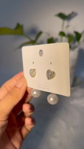 Luxury Diamond Pearl Style Earrings Jewelry Gold Plated Hypo-allergenic for Women