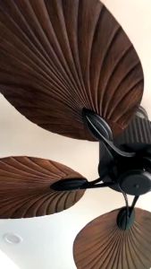 Quạt trần Lá Cọ 5 cánhQuạt có đènquạt cổ điểntân cổ điểnquạt trần phòng kháchphòng bếpsinh hoạt