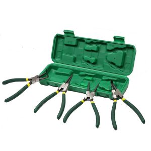 4Pcs Circlip Plier Set 7 Long External Internal Snap Ring Staight Bent Plier Multifunction Retaining Snap Ring Remover Tool