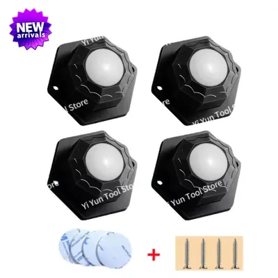 4Pcs Furniture Casters Wheels 200Kg Heavy Duty Universal Wheel 360° Rotation Stainless Steel Strong Self Adhesive Casters Wheels