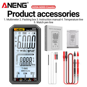ANENG | ANENG 620A Digital Multimeter 6000 Counts AC DC Voltage Current Resistance Capacitance Temperature NCV Backlight Repair Tool