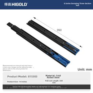 HIGOLD | Heavy-Duty 3-Section Drawer Slides with Damping and Silent Function