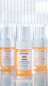 SKINTIFIC Serum Pencerah Wajah Vitamin C 10% dengan Vitamin E & Manfaat Krim - 20ml