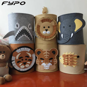 Fypo ที่เก็บเสื้อผ้าสกปรกตะกร้าผ้าพับ 35x35ซม. ถังช่องเก็บที่เก็บเสื้อผ้าไม่ทอ