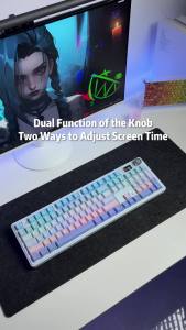 LINGBAO K108pro Bàn Phím Cơ Tri-chế Độ Chữ Hàn Quốc Macaron PBT Keycap Pin 10000mAh Cho Máy Tính Để Bàn PC Laptop Máy Tính Bảng