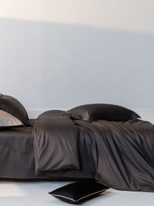 A-Class Premium 140S Long-Staple Cotton Four-Piece Set Pure Cotton Smooth Bedding Duvet Cover Sheet Bedding for Naked Sleep