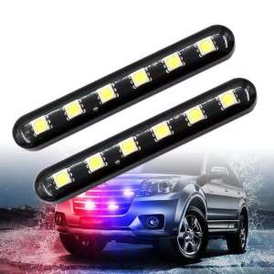 2 ชิ้น 12 โวลต์ไฟเตือนรถรถจักรยานยนต์ Strobe Light Strip 6LED ไฟเตือนแฟลชฉุกเฉินใบอนุญาตโคมไฟรถ Moto อุปกรณ์เสริม